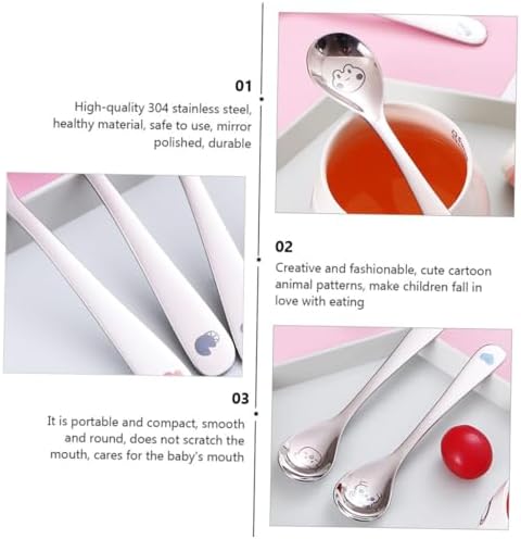 4pcs Stainless Steel Cartoon Spoons Set for Babies