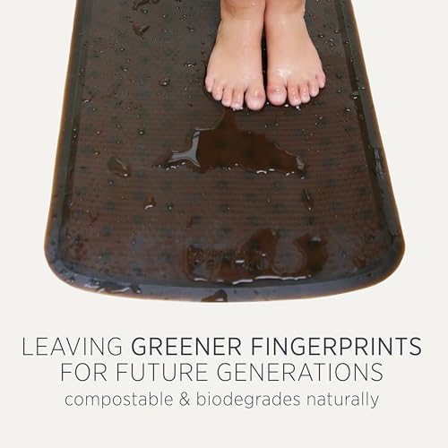 HEVEA Natural Rubber Bath Mat - Non Slip Safe Charcoal Black