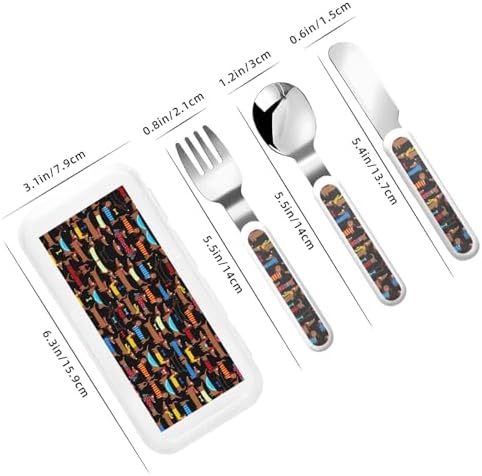 I Love My Dog Dachshunds Utensils Set with Travel Case