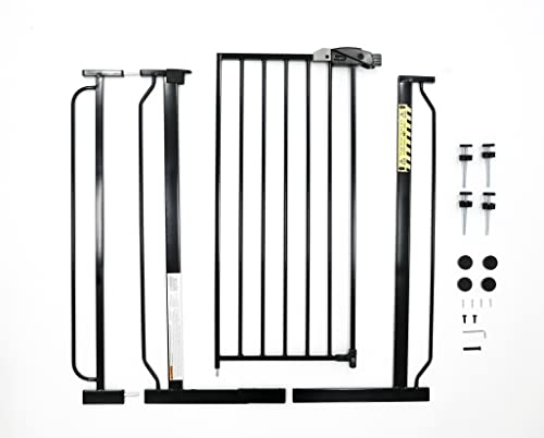 Regalo Extra Tall Walk Thru Baby Gate with 4-Inch Extension Kit Black
