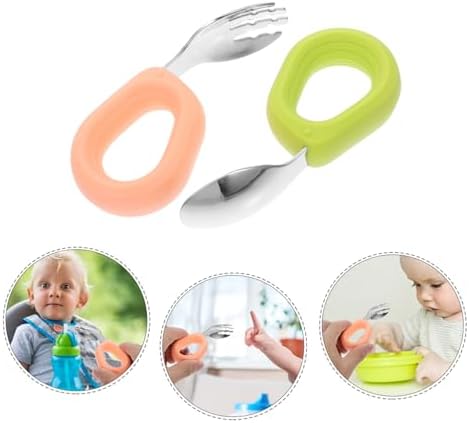 KOMBIUDA Stainless Steel Silicone Fork Spoon Set 1