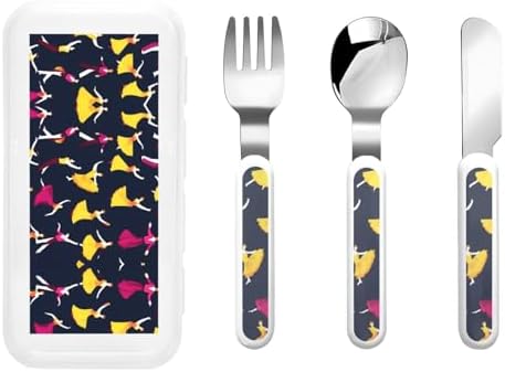 Ballroom Dance Pattern Flatware Set with Travel Case