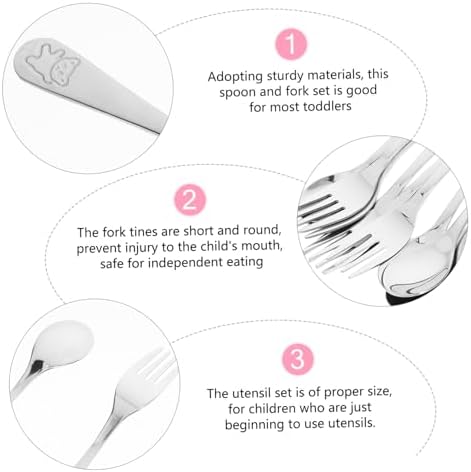 BUGUUYO Bear Forks and Spoons Set Dishwasher Safe