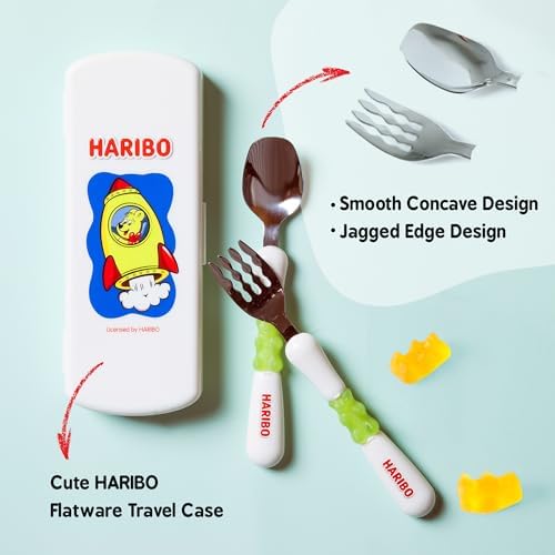 DOHOME HARIBO Goldbear Spoon Fork Set with Travel Case