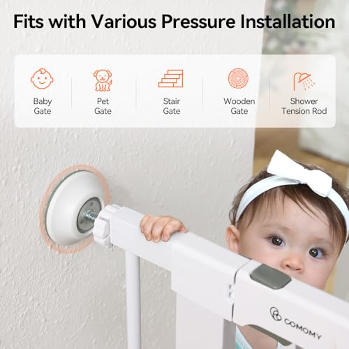 COMOMY 4 Pack Wall Protector for Baby Gates White