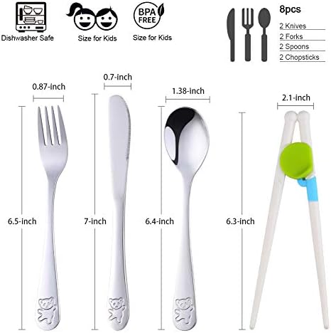 Poylim Kids Flatware Set of 2 Stainless Steel Cutlery for Toddlers