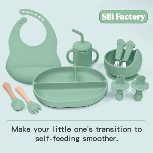 Silicone Baby Feeding Set 10Pcs for Self-Feeding 1
