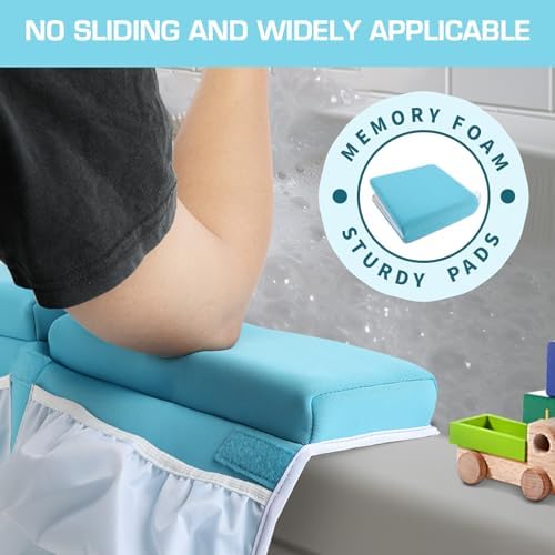 Bath Kneeler with Elbow Rest and Toy Organizer Blue