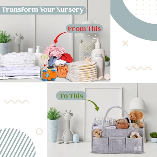 Babylicious Diaper Caddy Organizer - Heather Grey