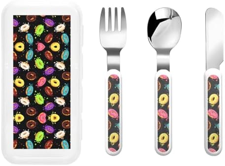 Donut Print Utensils Set with Travel Case 1