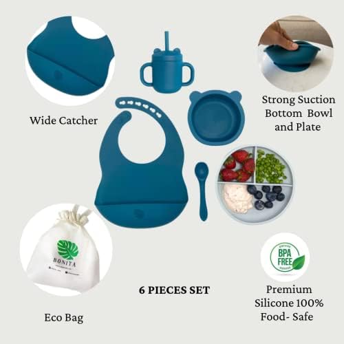Bonita 6-Piece BPA-Free Silicone Feeding Set