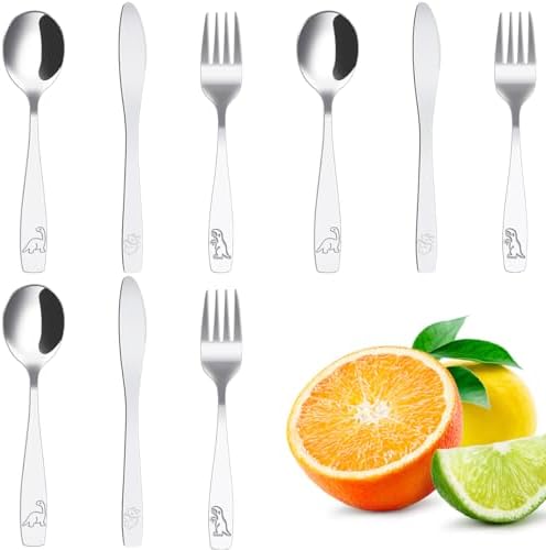 ZFLYCANP Toddler Cutlery Set 410 Stainless Steel 9Pcs Safe Ergonomic