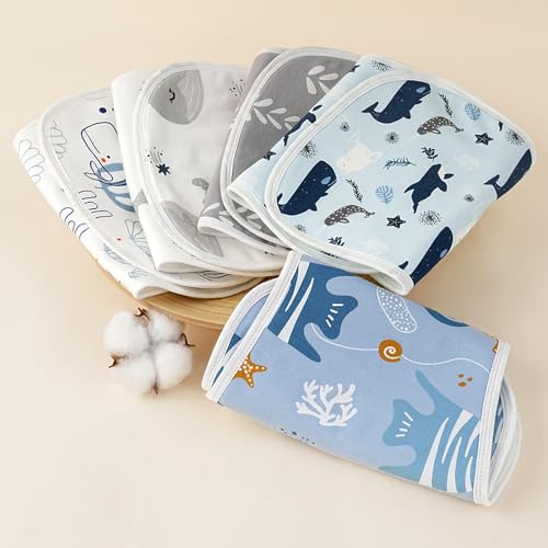 Yoofoss Organic Cotton Burp Cloths 5 Pack 21X10