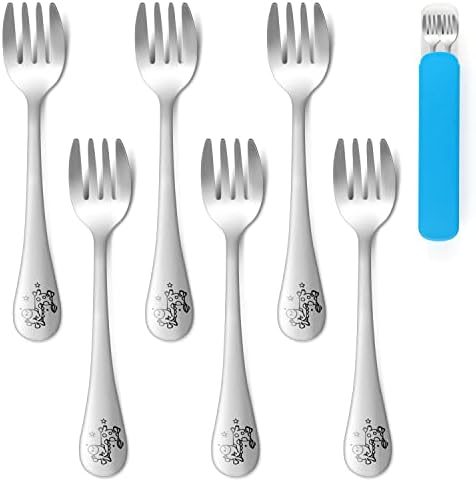 E-far 6-Piece Stainless Steel Toddler Forks Set
