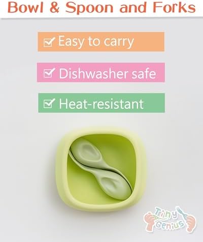 Tiny Genius Toddler Utensils Set with Bowl - Non-Slip BPA Free Ergonomic