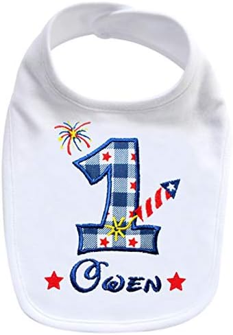 4th of July Baby Boy Bib with Childs Name