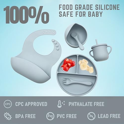 Premium Baby Dinnerware Set with Sippy Cup and Utensils