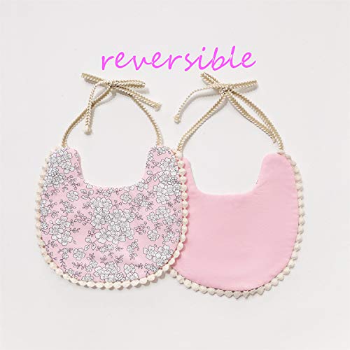 GZMM Reversible Baby Bib for Girls 3 Pack 0-12 Months