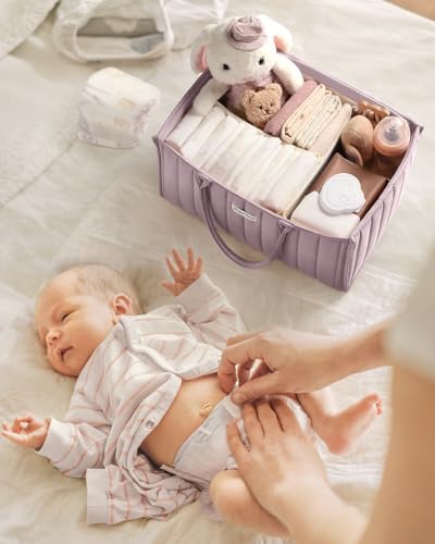 Blissful Diary Baby Diaper Caddy Organizer Mauve Pink