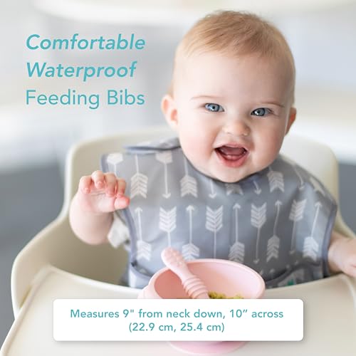 Bumkins Feeding Bibs 3-Pk Feathers Arrows Quill 1