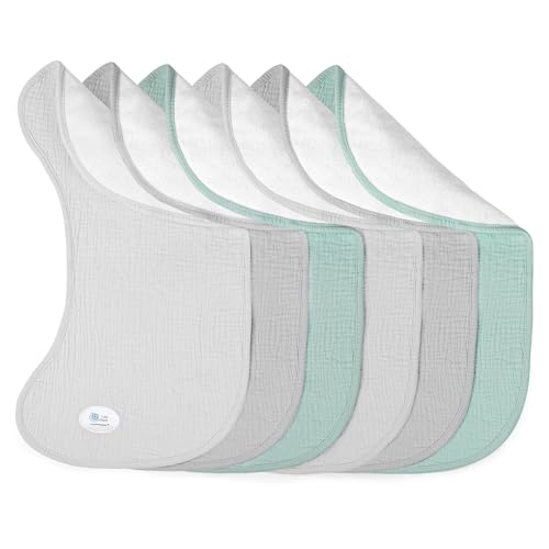 Lulu Moon Muslin Burp Cloths 6 Pack - Neutral Soft Absorbent