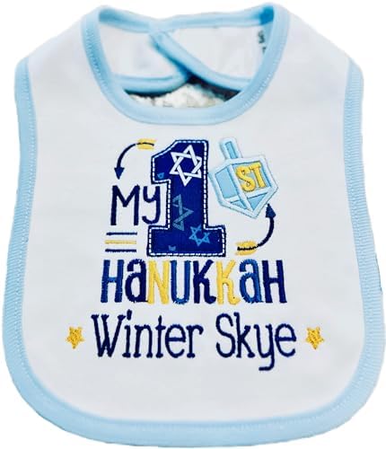 First Hanukkah Baby Bib with Custom Name 1