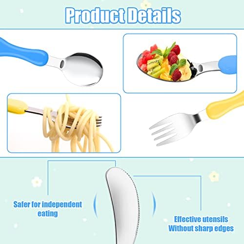 RAIHOMKIT Toddler Silverware Set 6 Pcs Metal Forks and Spoons Knife