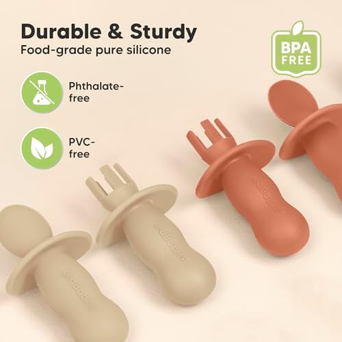 KeaBabies 4-Pack Silicone Baby Utensils 12-Pack Food Containers 1