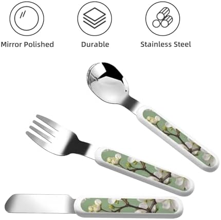Dogwood Blossoms Print Utensil Set with Travel Case