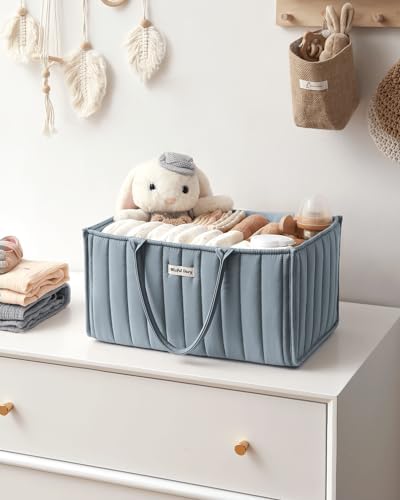 Blissful Diary Baby Diaper Caddy Organizer Dusty Blue