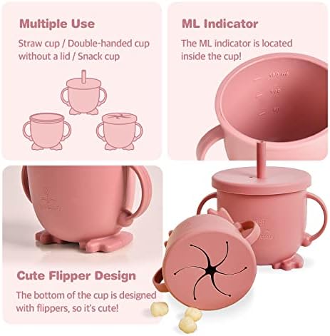 Tyulstory Pink Baby Feeding Set with Bib and Utensils 1