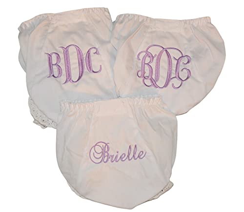 Personalized 3-Piece Baby Bloomer with Monogram Embroidery 1
