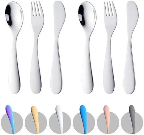 QRU 6-Piece Toddler Utensils Set Safe Dishwasher