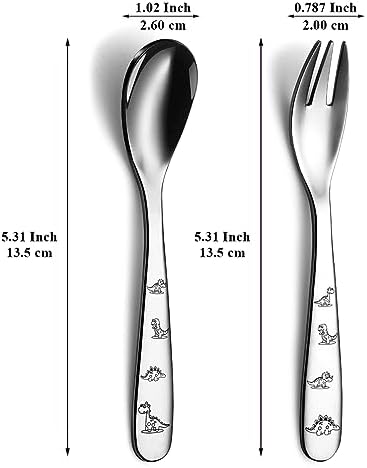 Evanda Toddler Cutlery Set 6 Pieces Dinosaur Forks and Spoons