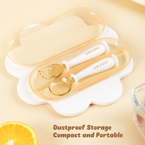 Aurrea Toddler Spoon Fork Set with Travel Case