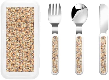 Labrador Retriever Dogs Print Silverware Set with Travel Case