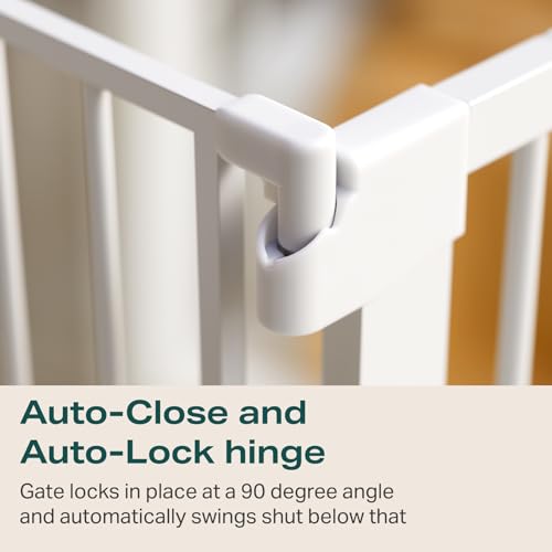 Cumbor White Baby Gate for Stairs and Doorways