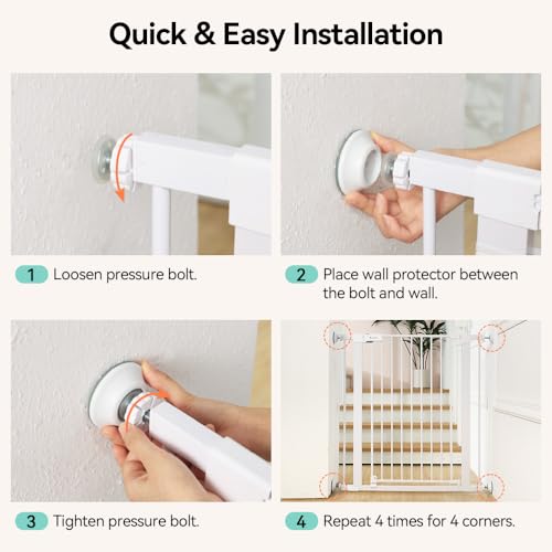 COMOMY 4 Pack Wall Protector for Baby Gates White