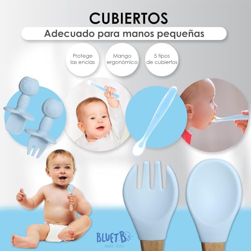 Bluet B Silicone Baby Feeding Set - 11pcs Blue
