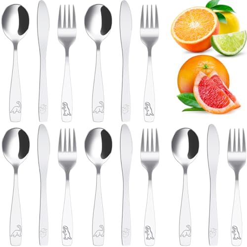 15Pcs Kids Silverware Set with Dinosaur Design