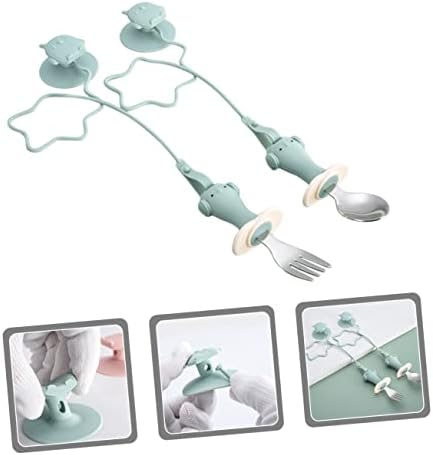 Mikinona 1 Set Silicone Spoon and Fork for Babies