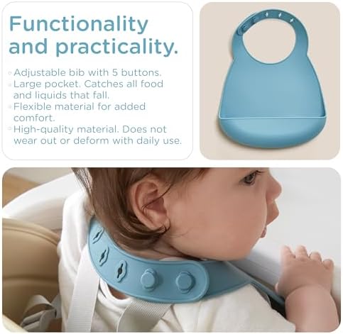 KUB Silicone Baby Feeding Set with Suction Bowl Plate Blue