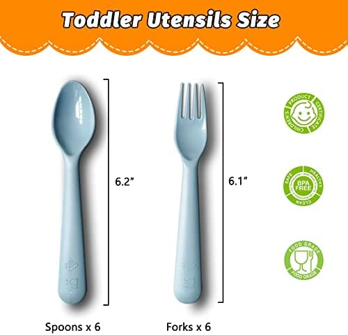 Muulaii 12 Pcs BPA Free Toddler Utensils Set