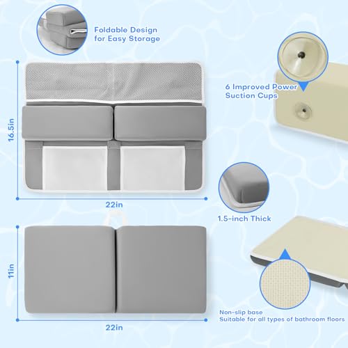 Foamagic Baby Bath Kneeler and Elbow Rest Pad Set Grey