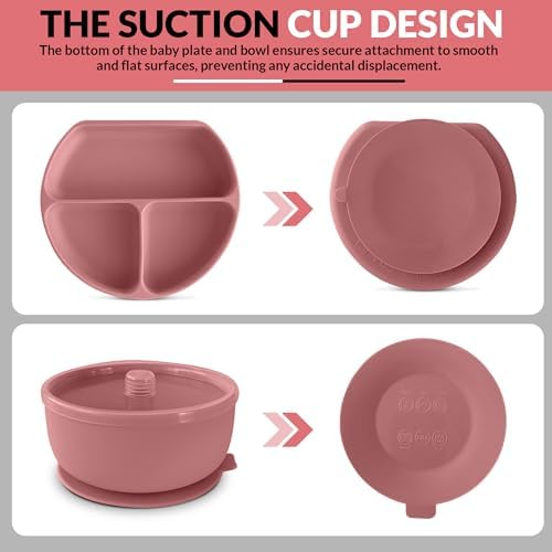 ASYTTA Silicone Baby Feeding Set Pink