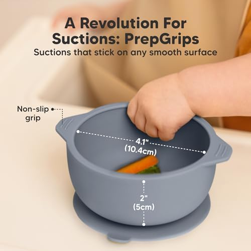 KeaBabies 4-Pack Silicone Feeding Set with 2-Pack Suction Bowls