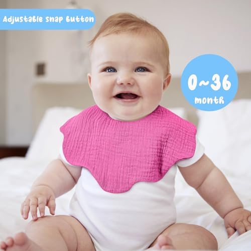 EllieHouse 10 Pack Muslin Baby Bibs for Teething and Feeding