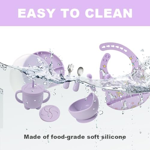 BY FOREV Silicone Baby Feeding Set with Sippy Cup and Bib