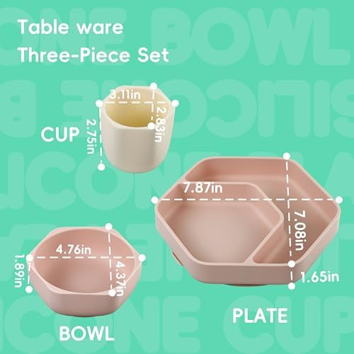 Blisskidsland 8-Piece Silicone Feeding Set for 6 Months Pink