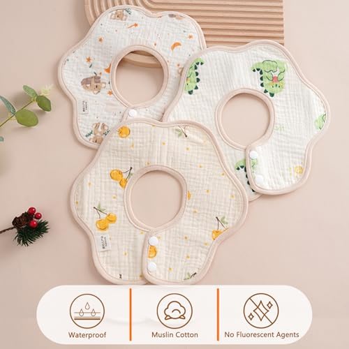 DOSMINE Baby Bibs 8 Pack Muslin for Drooling and Teething